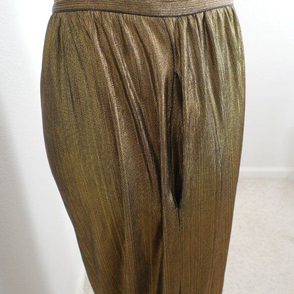 FKSP Made in Los Angeles Gold Black Metallic High Waist Wide Leg XS Disco Pant - Picture 5 of 11